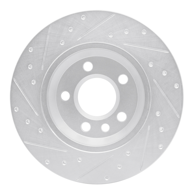 Volkswagen EuroVan Brake Rotor (1) - Rear Right - R1 Concepts - Drilled & Slotted - Silver - `01-`03